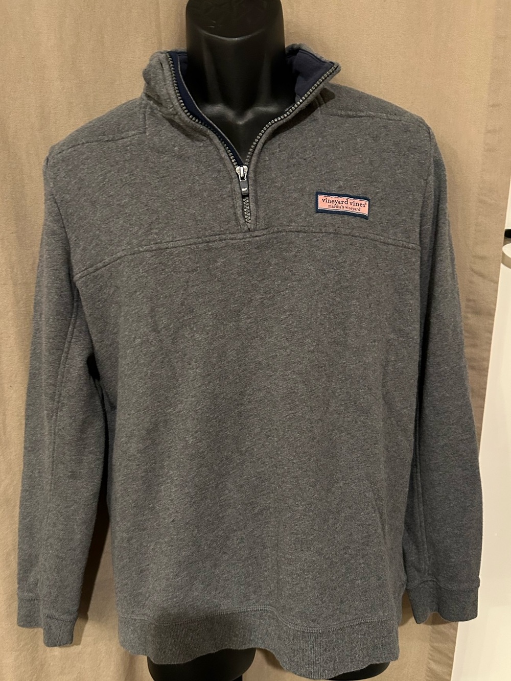 Vineyard Vines Men’s Heather Gray Quarter-Zip Pullover Sweater